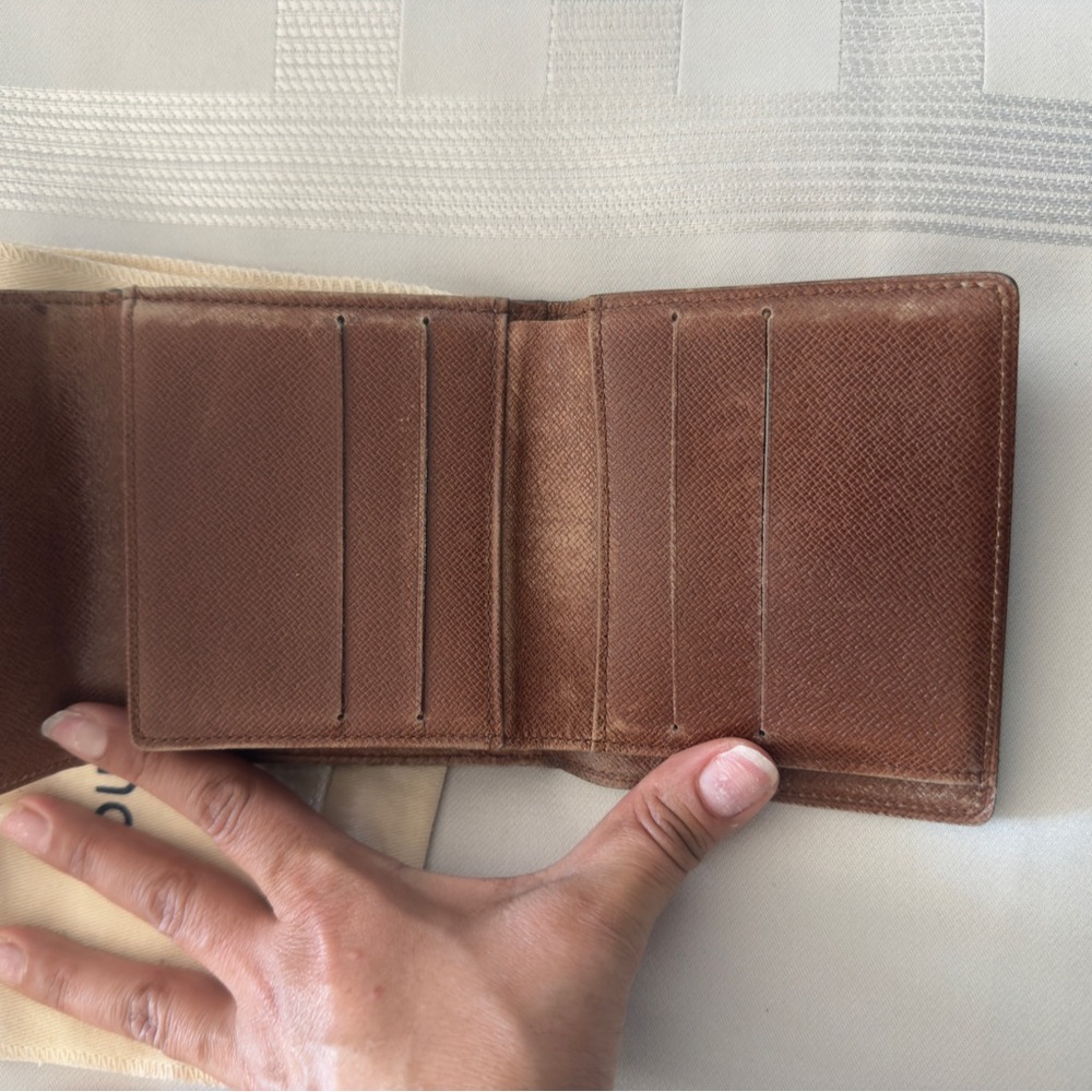 Louis Vuitton Monogram Canvas Compact Card Holder in Brown and Gold - Picture 4 of 12